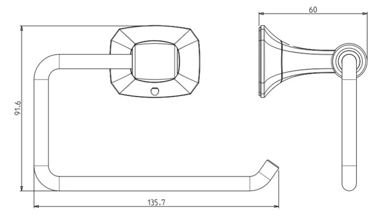 AIDA držák toaletního papíru, chrom AI017