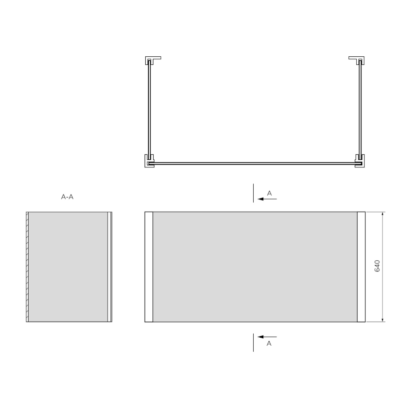 UNIVERSAL U panel 175x175x175x64cm 35366