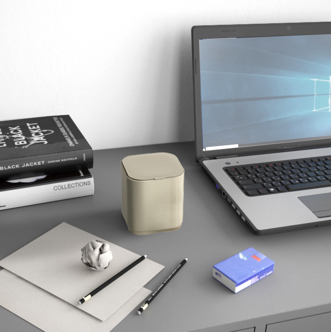 SEVENTY stolní odpadkový koš výklopný, plast ABS, bílá 630822