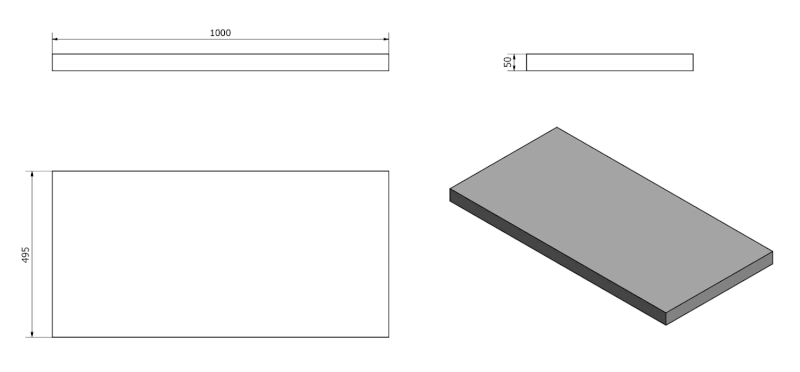 AVICE deska pod umyvadlo 100x50cm, tl.5cm, dub Rover AV104