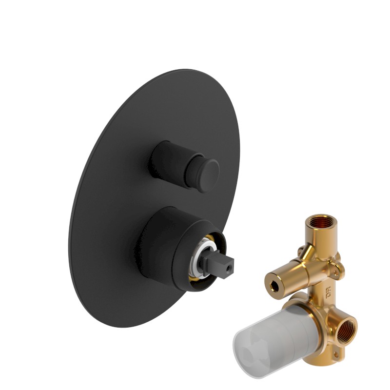 ULTRAMIX tělo podomítkové sprchové baterie, 2 výstupy, černá mat UT042B-1