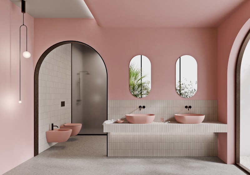 PURA bidet závěsný, 36x55cm, blush mat 8865124