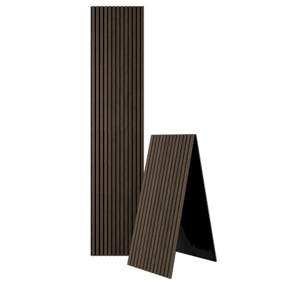 DELUXE akustický panel 2400x520x18mm, ořech/černá 54-240-11-84-12