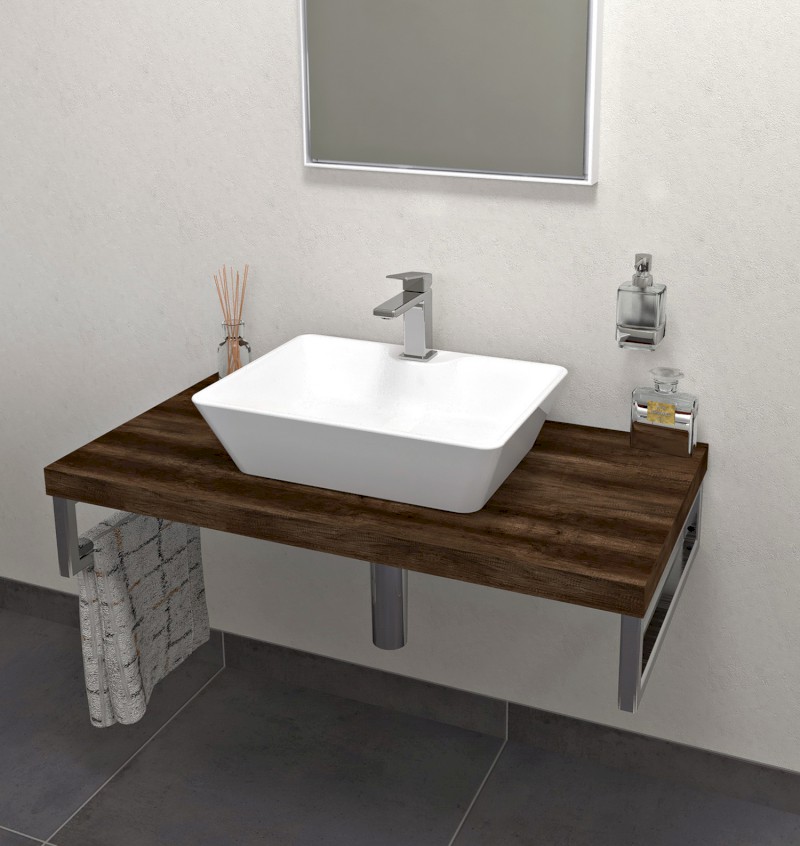 AVICE deska pod umyvadlo 70x50cm, tl.5cm, dub tmavý AV0711