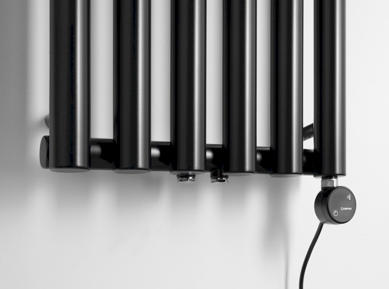 PILON otopné těleso 418x1800mm, se šesti háčky pro ručník, černá mat IZ132T