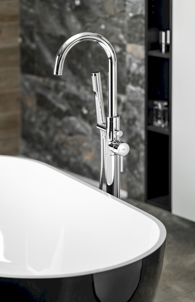 CETO vanová baterie s připojením do podlahy, chrom BV357