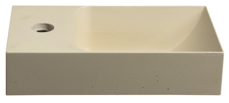 PICCOLINO betonové umývátko 30,8x17cm, baterie vlevo, žlutá mat PK30022