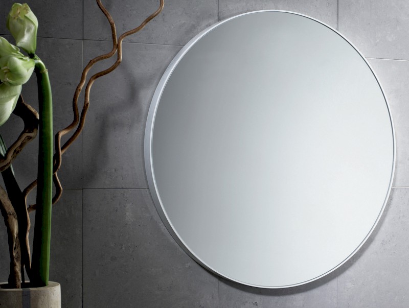 Kulaté zrcadlo v plastovém rámu ø 60cm, bílá 600002