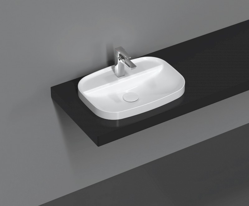 INFINITY keramické umyvadlo zápustné, 55x40cm, bílá 10NF50055