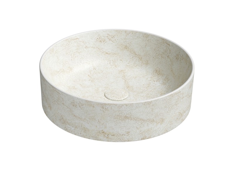 ALTACERAMICA keramické umyvadlo na desku, průměr 45cm, mramor/béžová AC30638