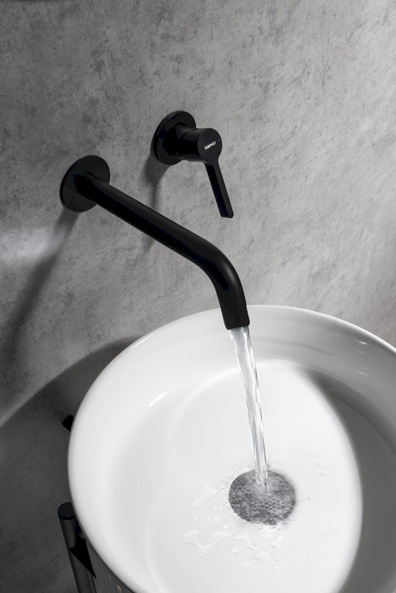 ICONIC podomítková dvouprvková umyvadlová baterie, černá mat AF008B