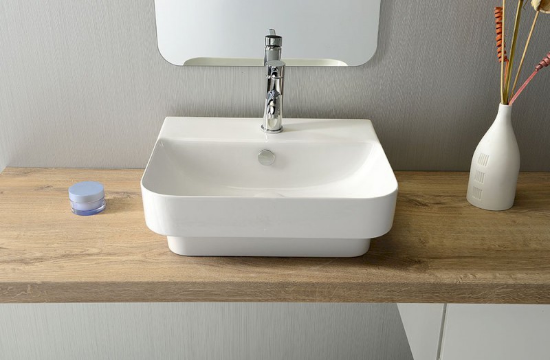 SOTT AQUA keramické umyvadlo zápustné, 57x44cm, bílá 10SQ50057