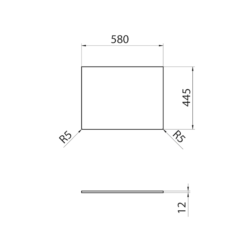 Deska Rockstone 580x12x445mm, bílá mat DTR58-0101