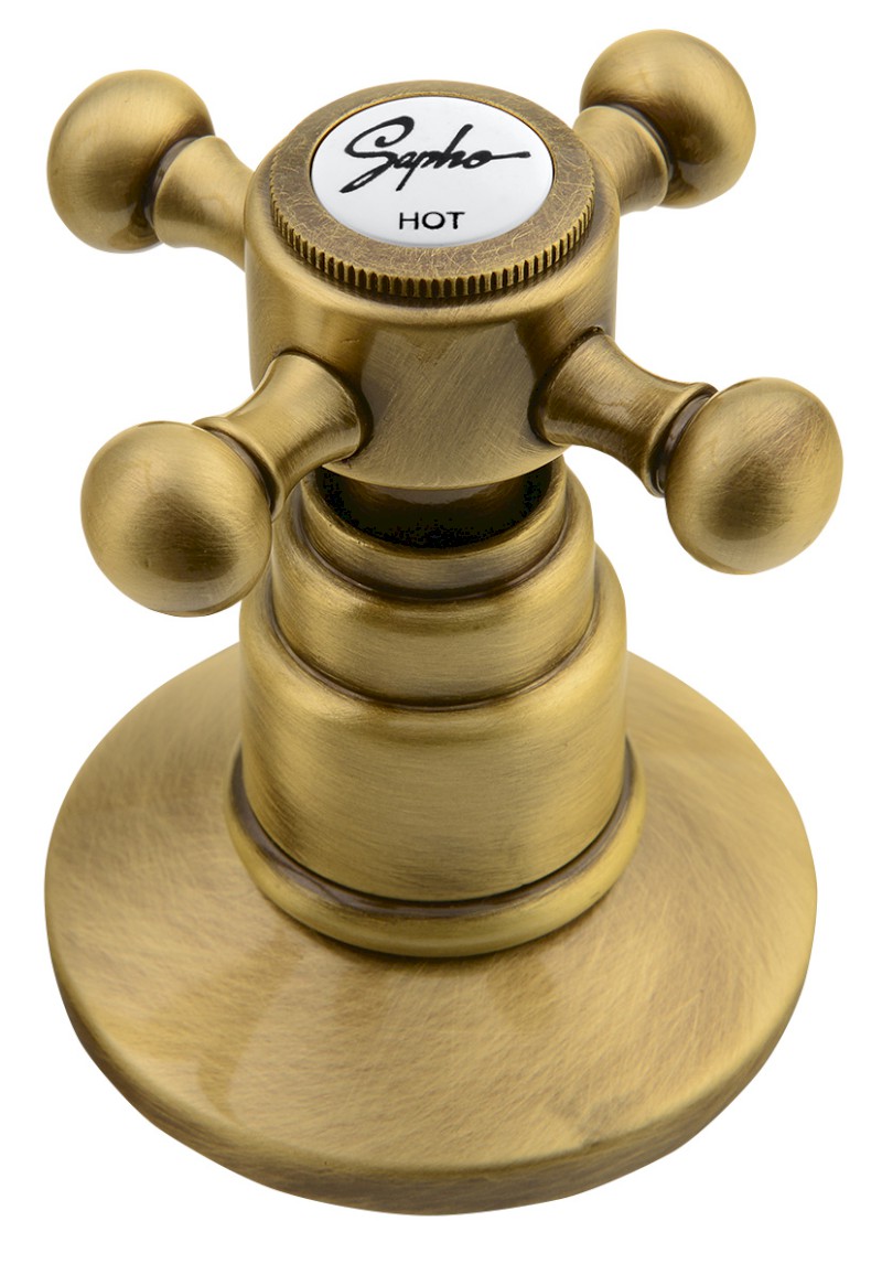 ANTEA tříprvková umyvadlová baterie s retro hubicí, s výpustí, bronz 3226