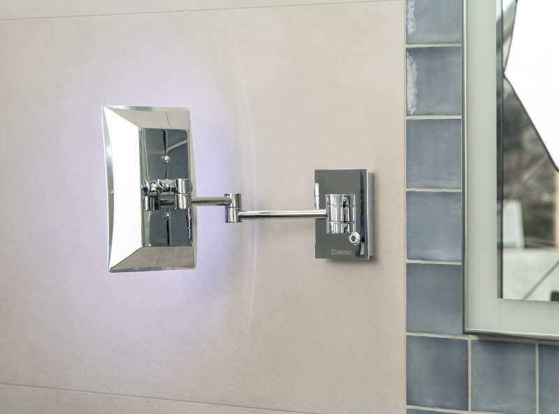 Kosmetické zrcátko závěsné LED, 160x240mm, chrom MW834