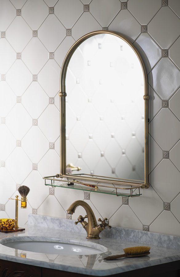 TIGA zrcadlo s policí 48x67cm, bronz HZ206