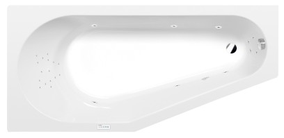 TIGRA L hydromasážní vana, 170x80x46cm, Highline Hydro, chrom 90111.5010