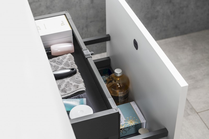 SKARA umyvadlová skříňka 100x49,5x46,5cm, černá mat/bílá mat CG004-3131