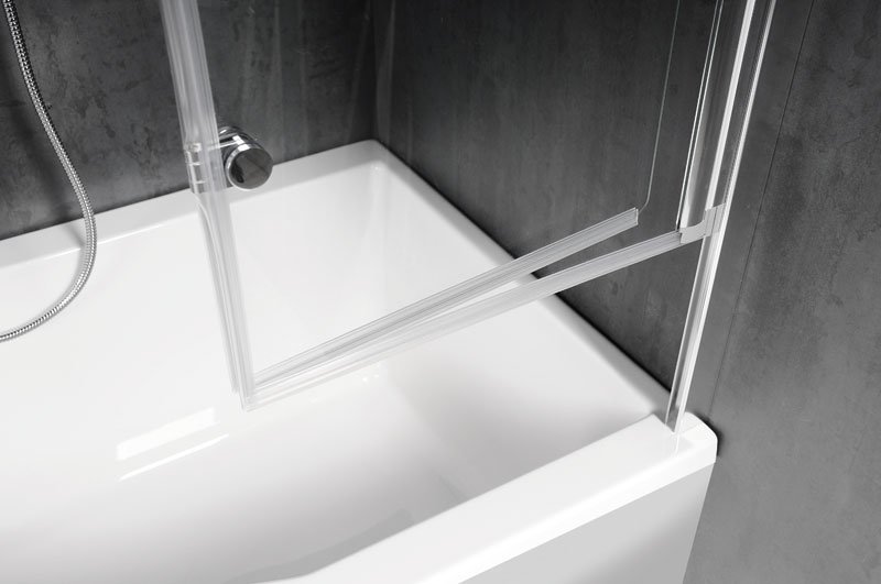ODESSA vanová zástěna s pneumatickým zdvihem, š. 970mm, stříbrná, čiré sklo 37127