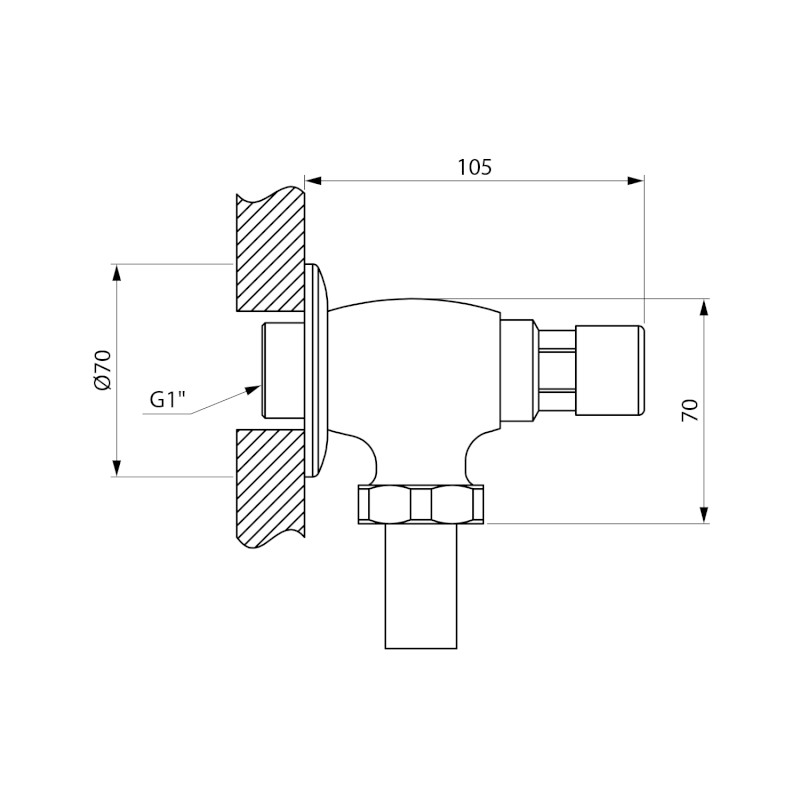 TEMPOR samouzavírací nástěnný WC ventil, chrom 937.471.1