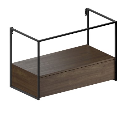 NUBES/NORM konstrukce pod umyvadlo 100x50cm, černá mat/ořech MSAN100N