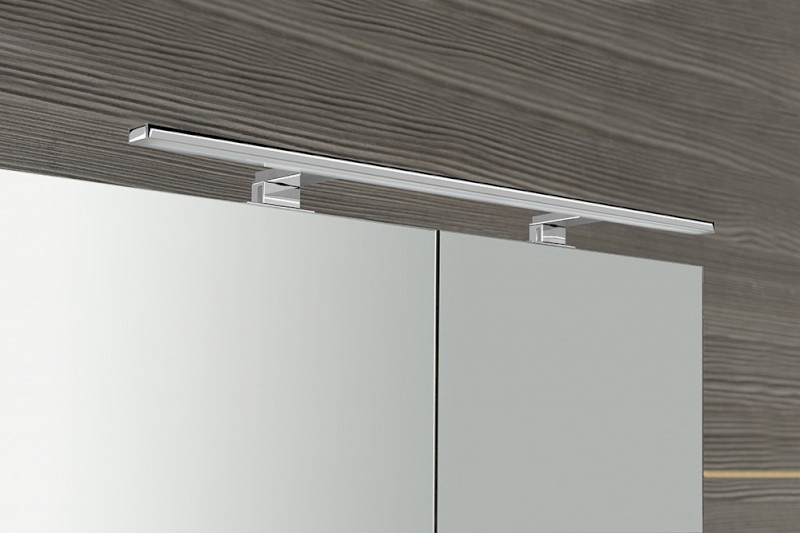 MIRRÓ galerka s LED osvětlením, 100x70x16cm, dub stříbrný MC100-0011