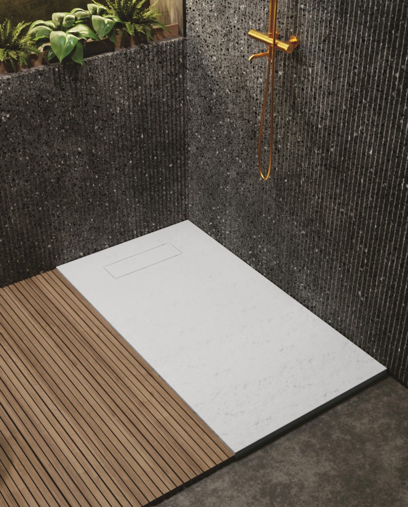 ELEA sprchová vanička litý mramor, 140x90cm, bílá PEL14090