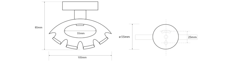 X-ROUND držák kartáčků, chrom XR901