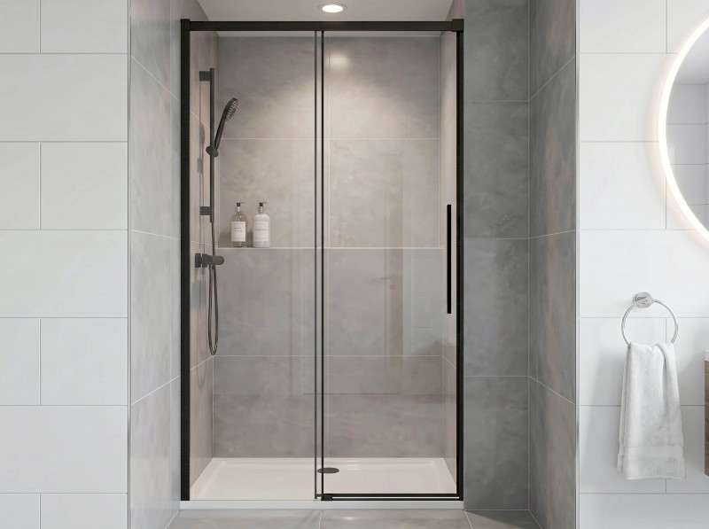 LUXOR BLACK sprchové dveře 1400mm, čiré sklo GU1214B