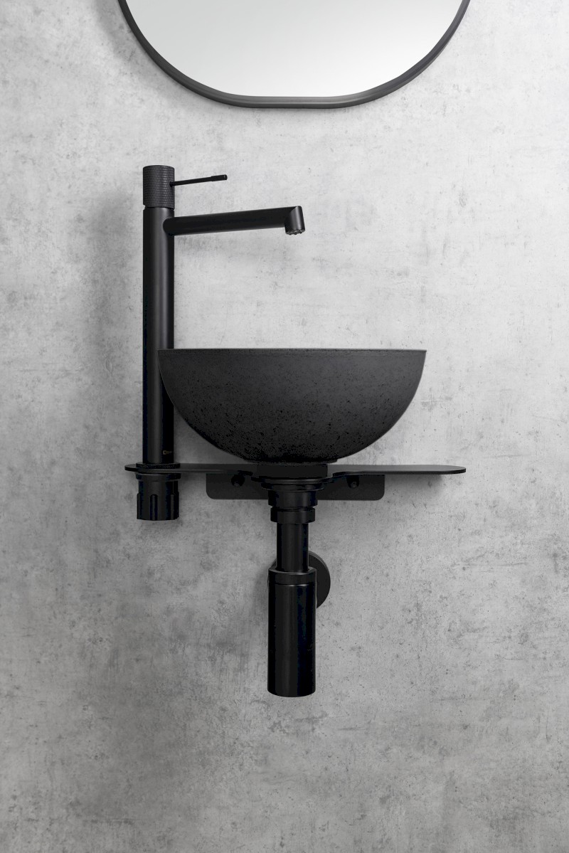 MINOR betonové umývátko na desku, Ø 26cm, antracit mat MR26016