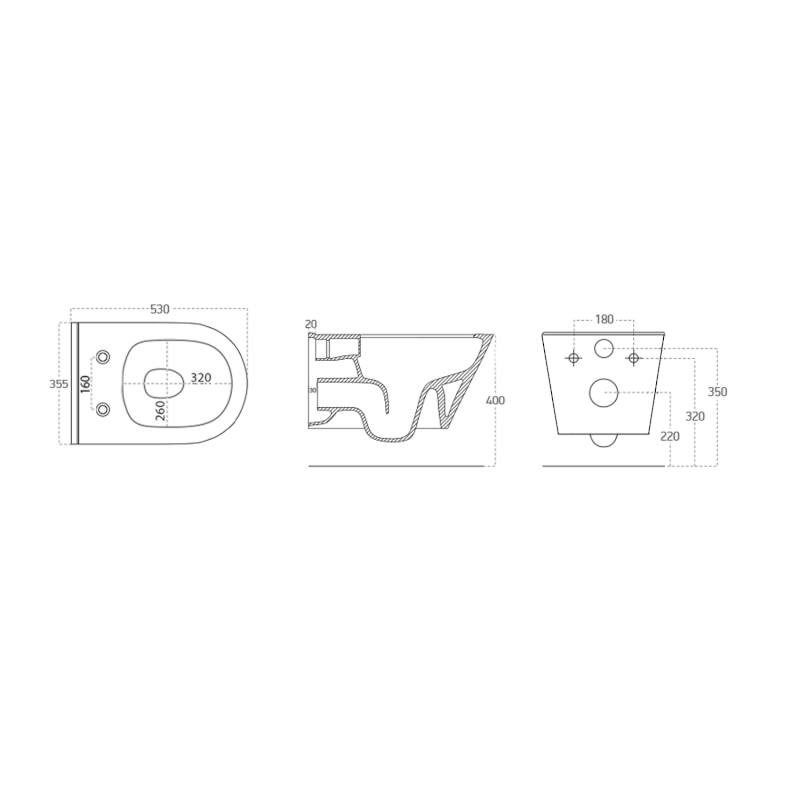 AVVA CLEANWASH závěsná WC mísa, s bidetovou sprškou, Rimless, 35,5x53cm, černá mat 100312-110