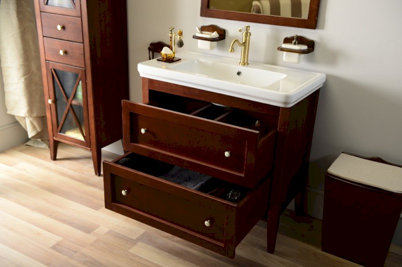 CROSS umyvadlová skříňka 85x81x47cm, 2x zásuvka, buk CR391