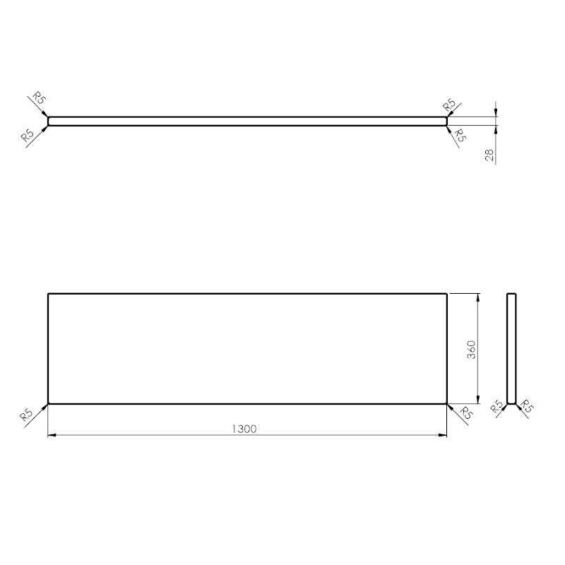 WOODY deska 1300x28x360mm, masiv přírodní dub WD136-70