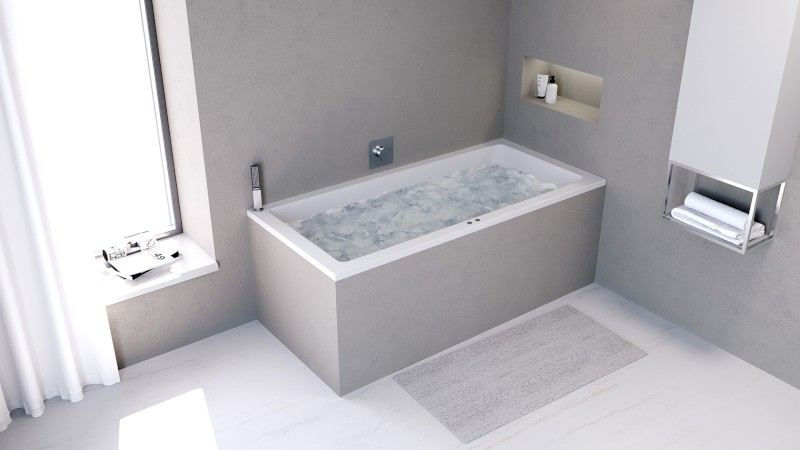 MARLENE hydromasážní vana, 180x80x48cm, Attraction Hydro-Air, chrom 72034.4010