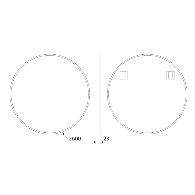 NOTION SLIM kulaté zrcadlo v rámu ø 60cm, bílá mat NT600W