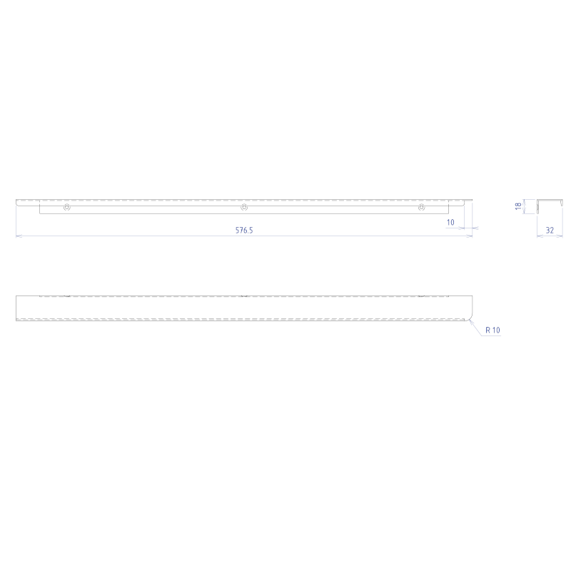 SITIA kovová úchytka 577mm, pravá, bílá mat SA120WR