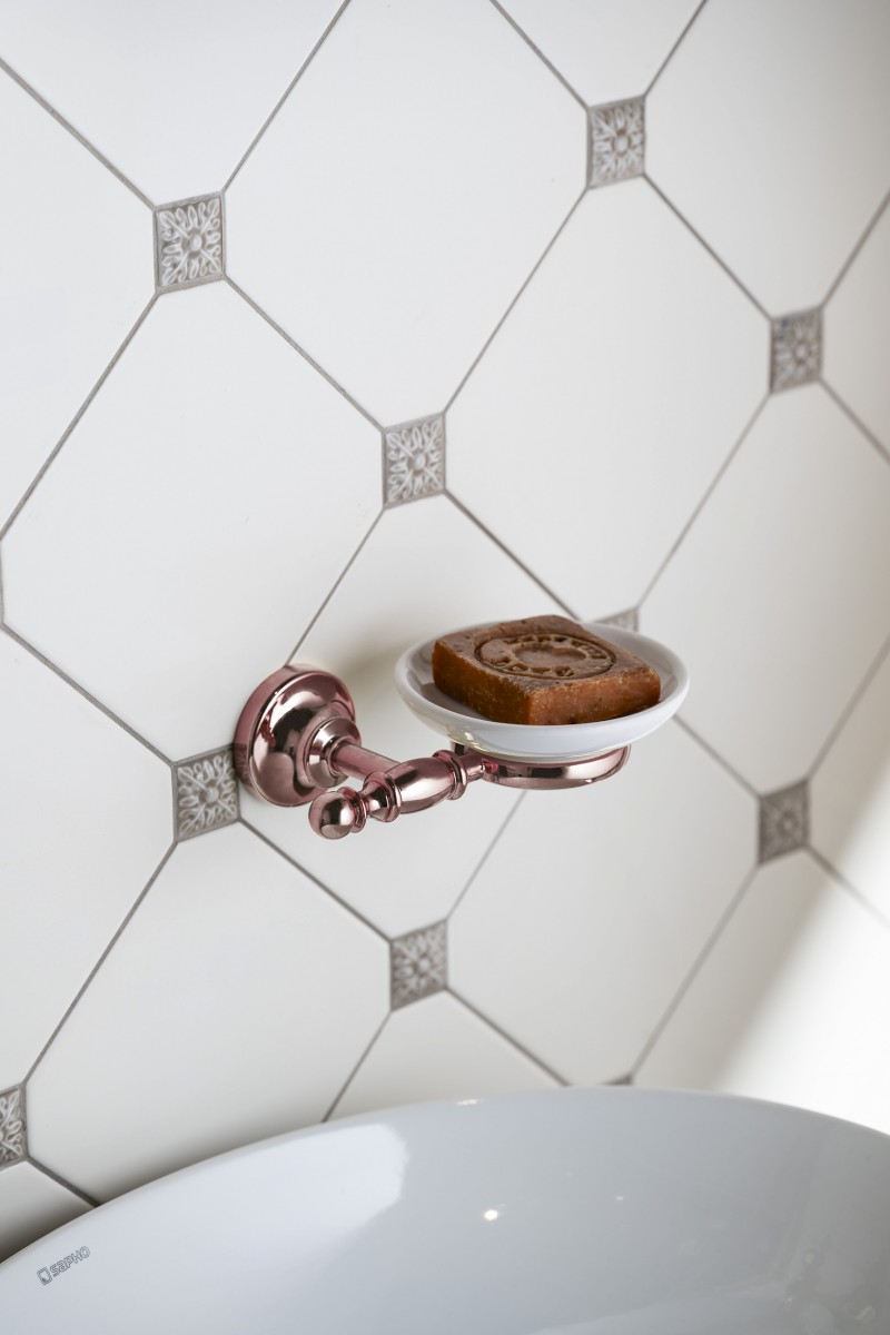 PERLA mýdlenka, keramika, růžové zlato PE1067