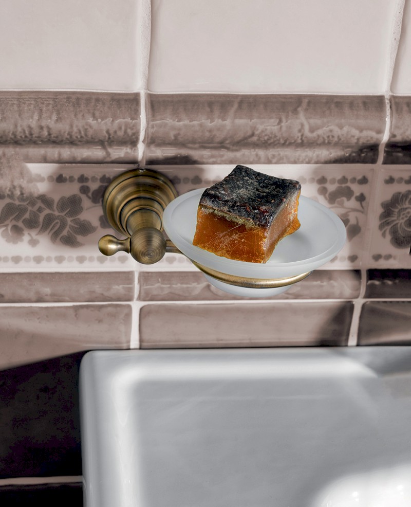 DIAMOND mýdlenka, mléčné sklo, bronz 1318-02