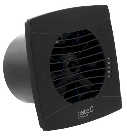 UC-10 TH koupelnový ventilátor axiální s automatem, 8W, potrubí 100mm, černá 01202200