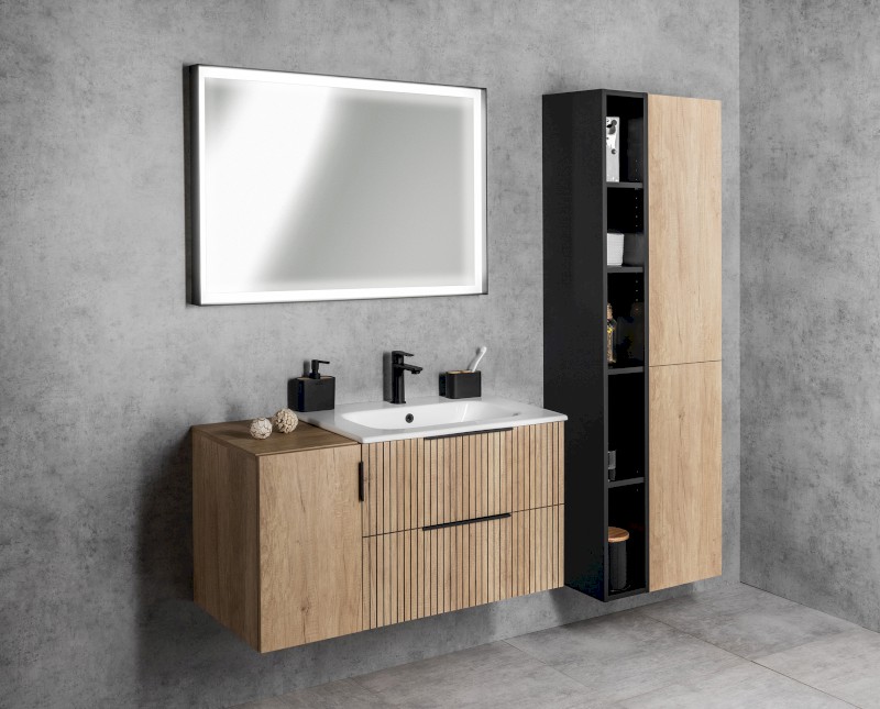 CIRASA umyvadlová skříňka 99,8x52x46cm, dub cuneo CR100-2525