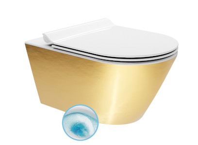 KUBE X závěsná WC mísa GeniusFlush, 36x55cm, bílá/zlatá 941350