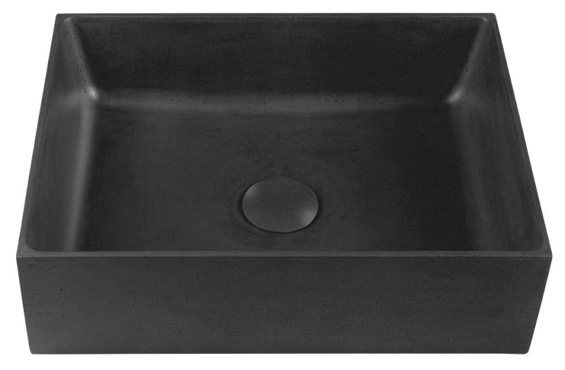FORMIGO betonové umyvadlo na desku, 47,5x36,5cm, antracit mat FG116