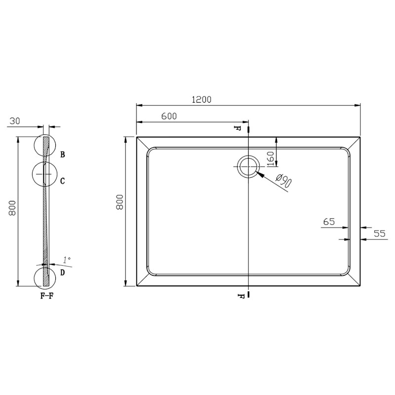 TECMI sprchová vanička z litého mramoru, obdélník 120x80cm, bílá PQ12080