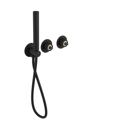 ULTRAMIX tělo podomítkové sprchové/vanové baterie s ruční sprchou, 2 výstupy, černá mat UT045B-1