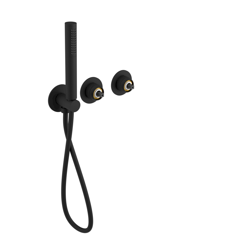 ULTRAMIX tělo podomítkové sprchové/vanové baterie s ruční sprchou, 2 výstupy, černá mat UT045B-1