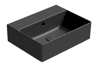 KUBE X keramické umyvadlo 45x35cm, bez otvoru, černá mat 9485026