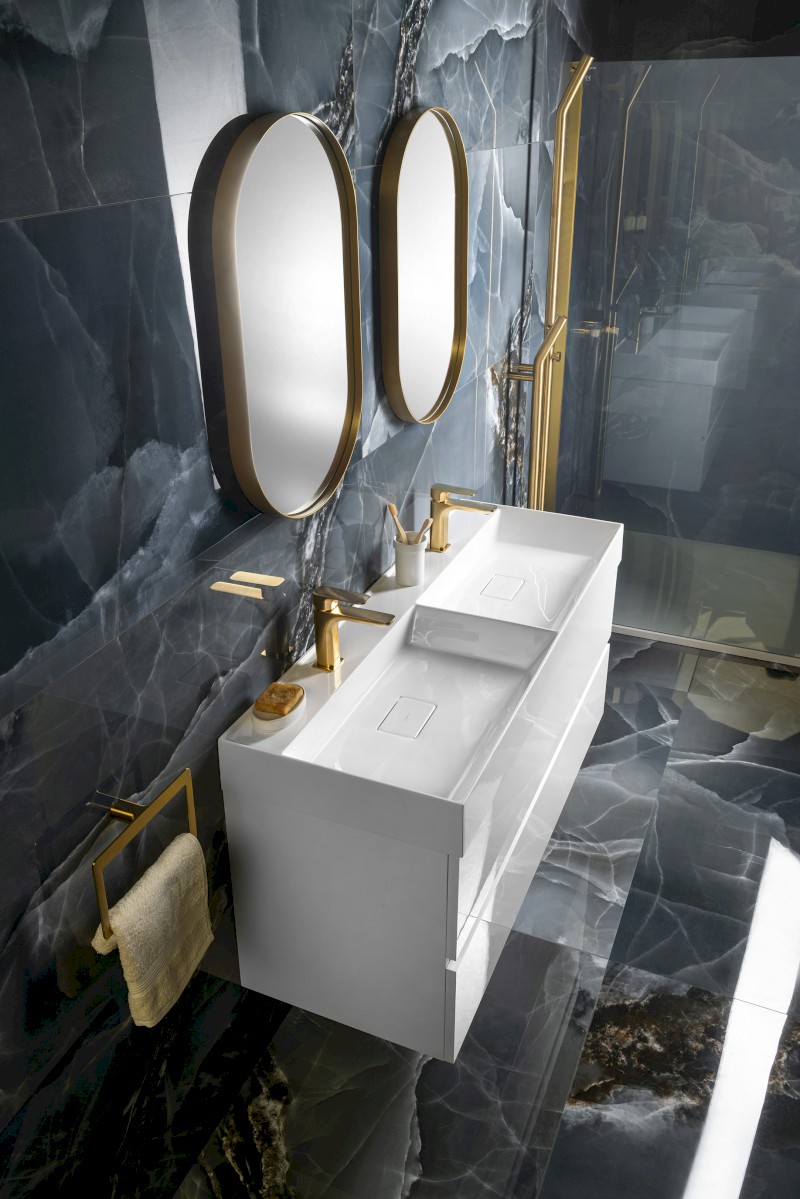 ODETTA umyvadlová skříňka 118x50x43,5cm, bílá lesk DT120-3030