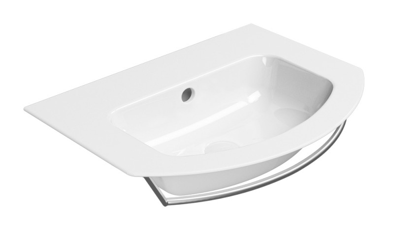 PURA keramické umyvadlo Slim oblé 62x48cm, bez otvoru, bílá ExtraGlaze 8827011