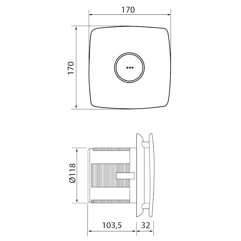 X-MART 12 koupelnový ventilátor axiální, 20W, potrubí 120mm, nerez mat 01050000