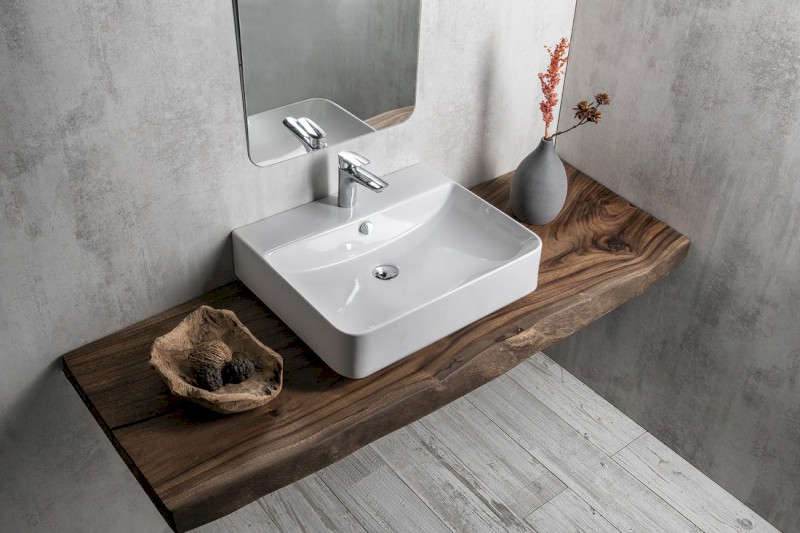 SOTT AQUA keramické umyvadlo závěsné/na desku, 61x50cm, bílá 10SQ51061